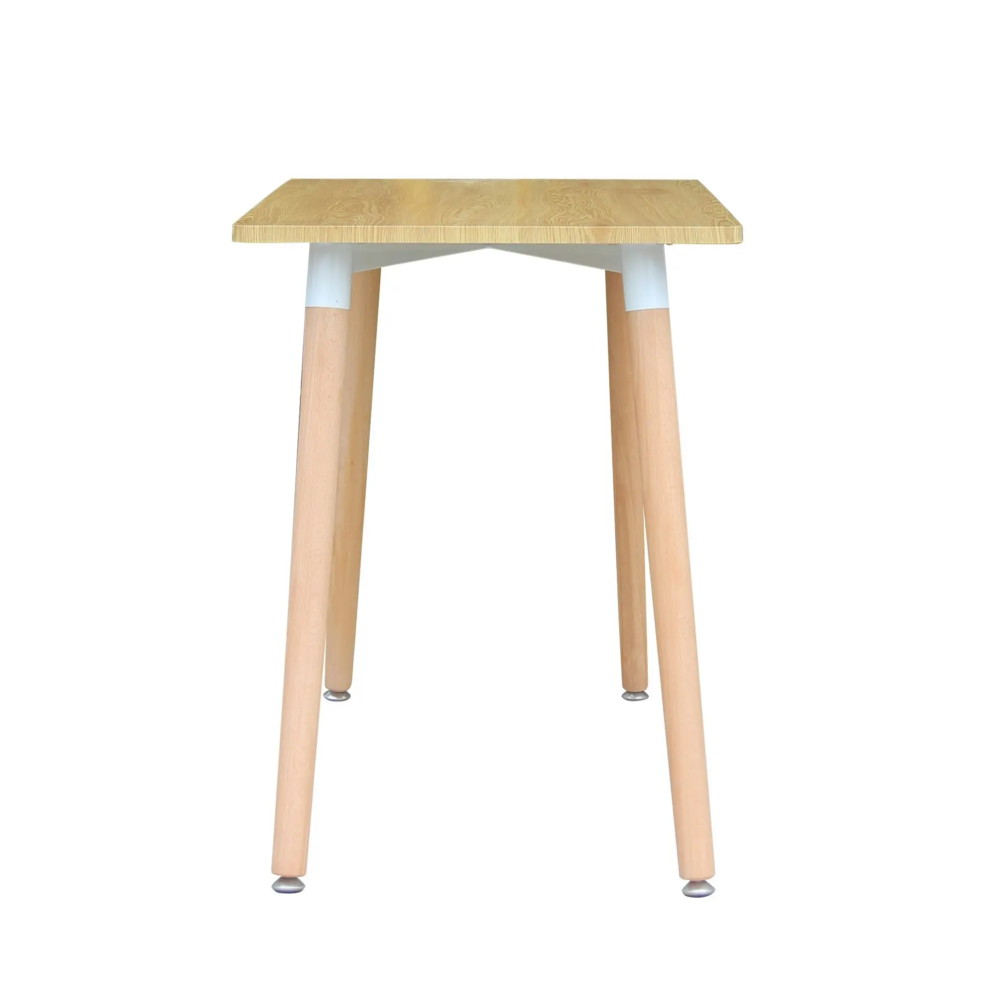 Chotto - Hako Rectangle Top Dining Table with Wooden Legs - Wood - 120cm