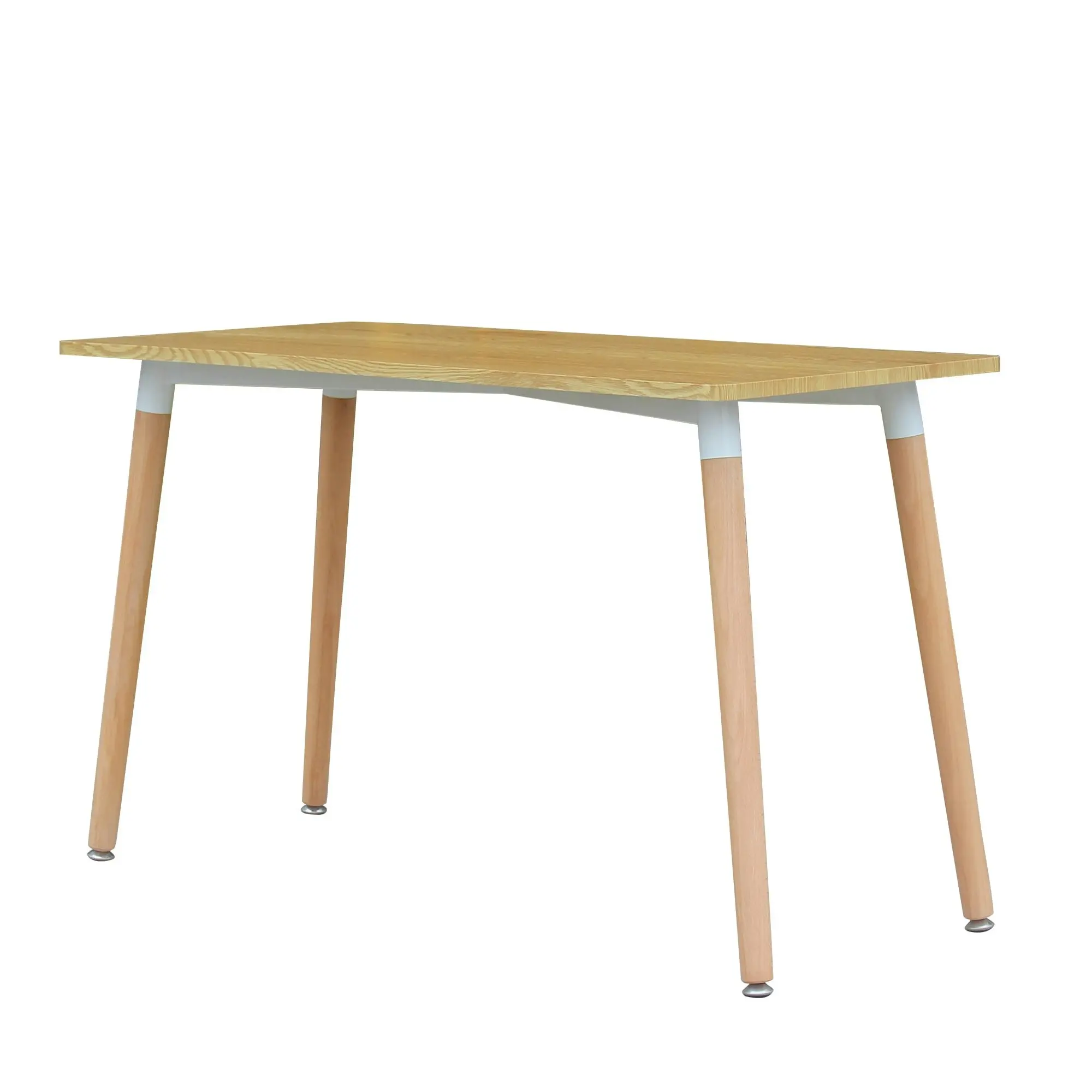 Chotto - Hako Rectangle Top Dining Table with Wooden Legs - Wood - 120cm