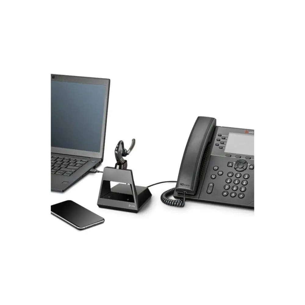 Poly Voyager 5200 Office Mono Headset, 2-Way Base, USB-A, Wireless, MS Teams