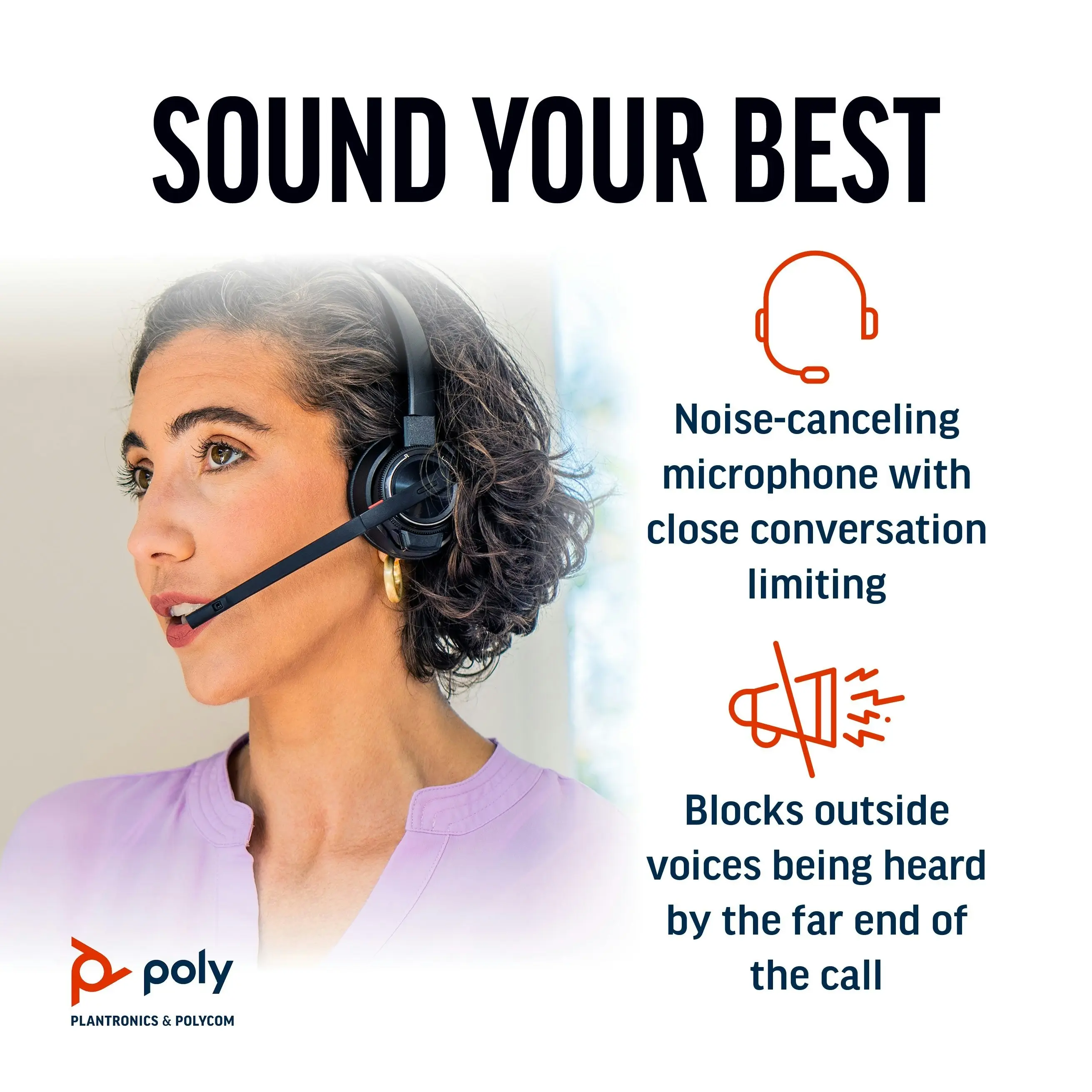 Poly Savi 8200 UC Wireless DECT Noise Canceling Headset