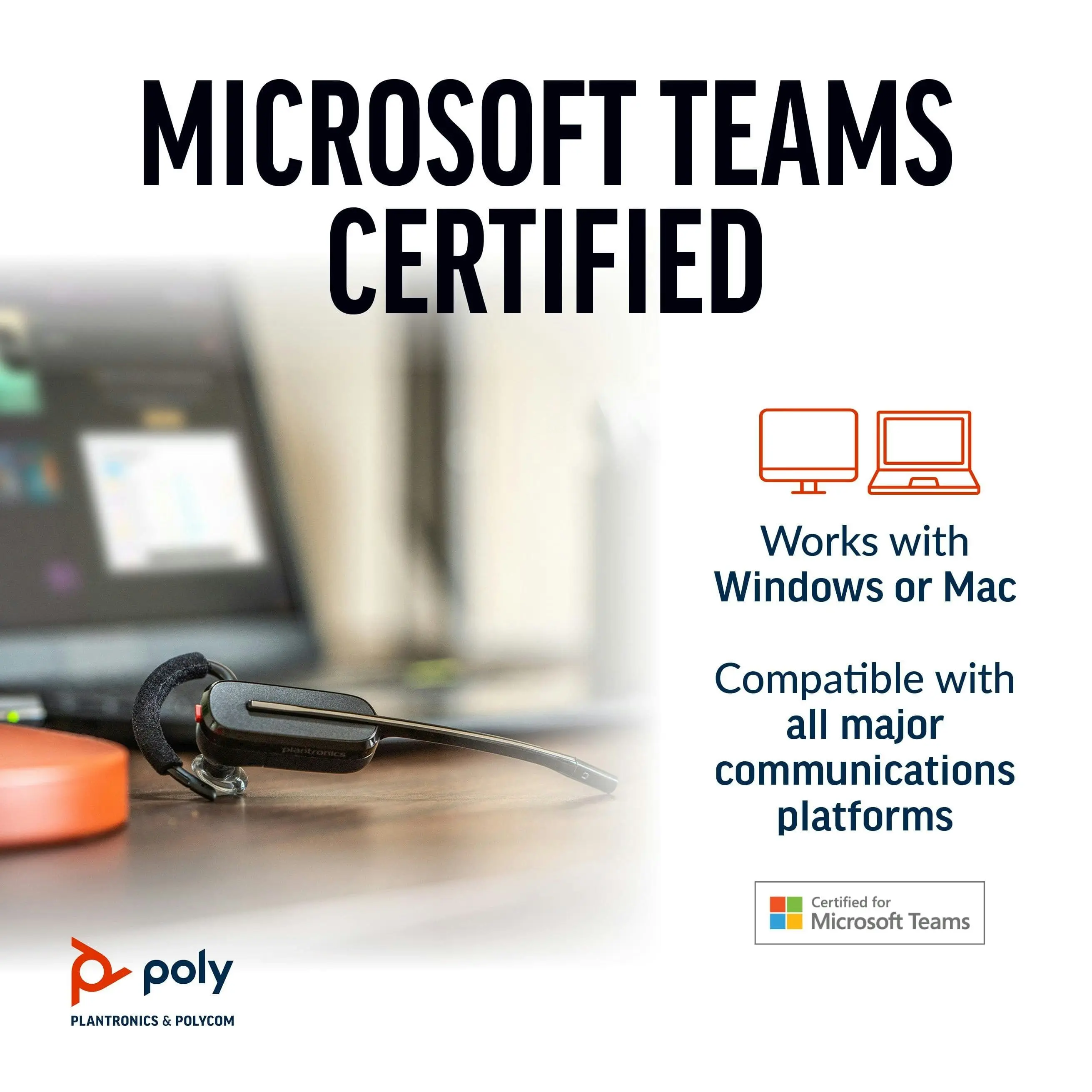 Poly Savi 8245 UC Microsoft Teams Certified USB-C Headset