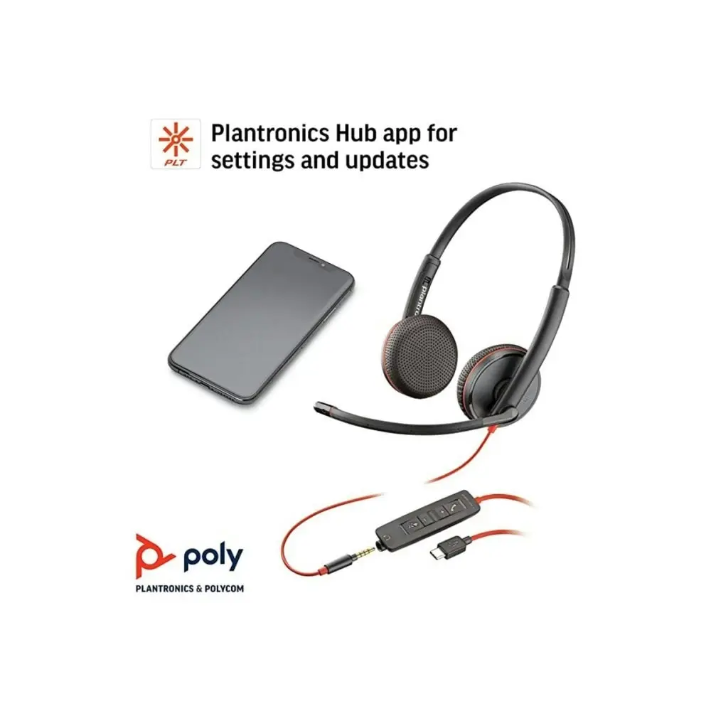 Poly Blackwire C3225 USB-C Lightweight Headset