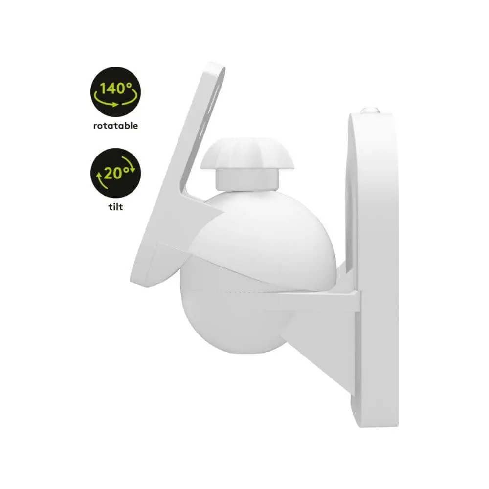 Goobay Speaker Wall Mount Bracket Universal Swivel & Tilt White for up to 3.5kg Enclosures