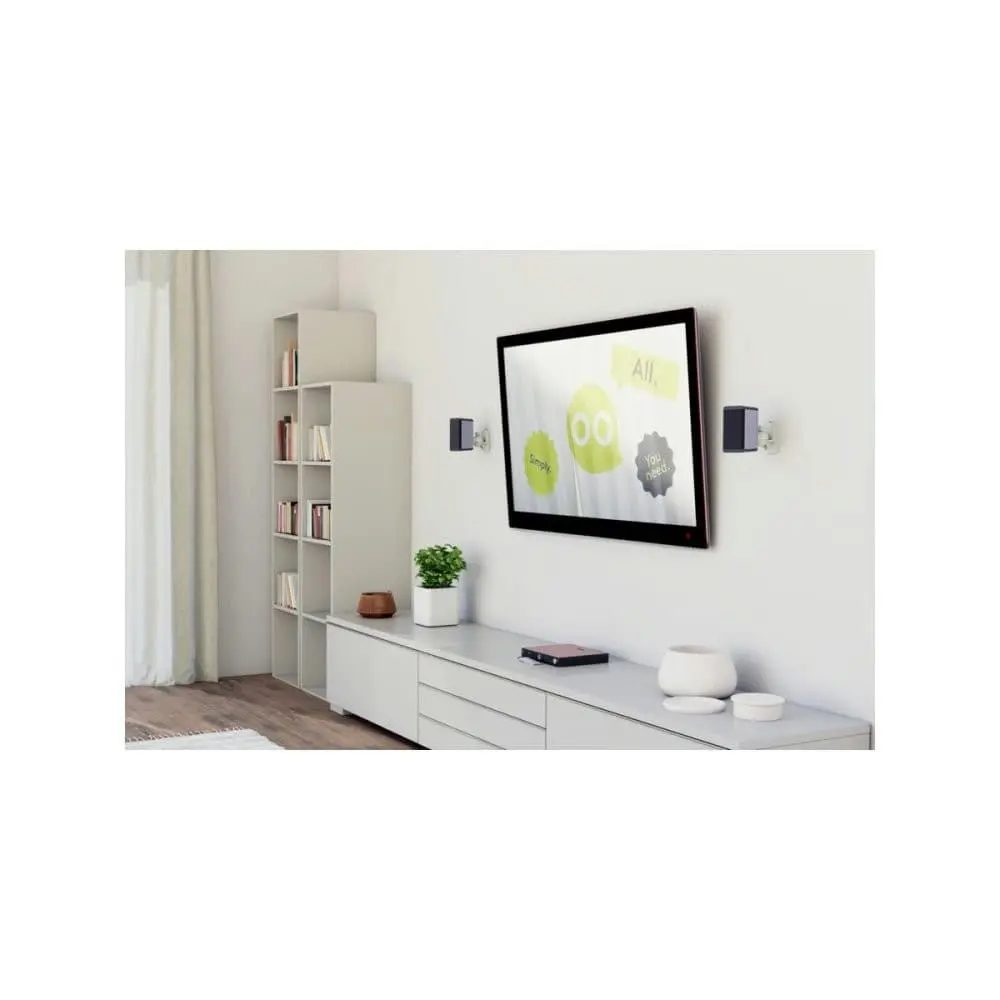 Goobay Speaker Wall Mount Bracket Universal Swivel & Tilt White for up to 3.5kg Enclosures