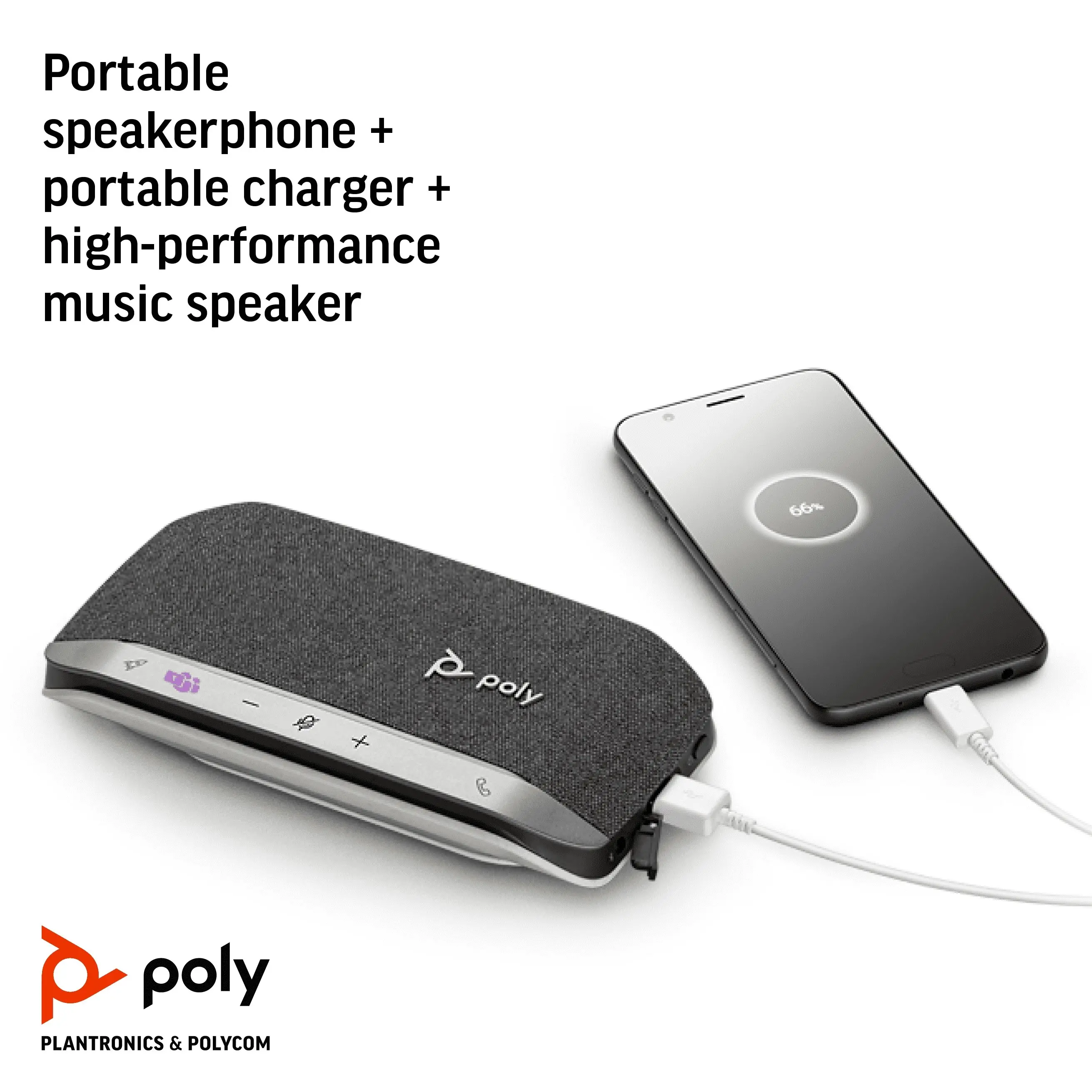 Poly Sync 20+ USB-A Bluetooth Smart Speakerphone With BT600 Bluetooth Adapter For Microsoft Teams