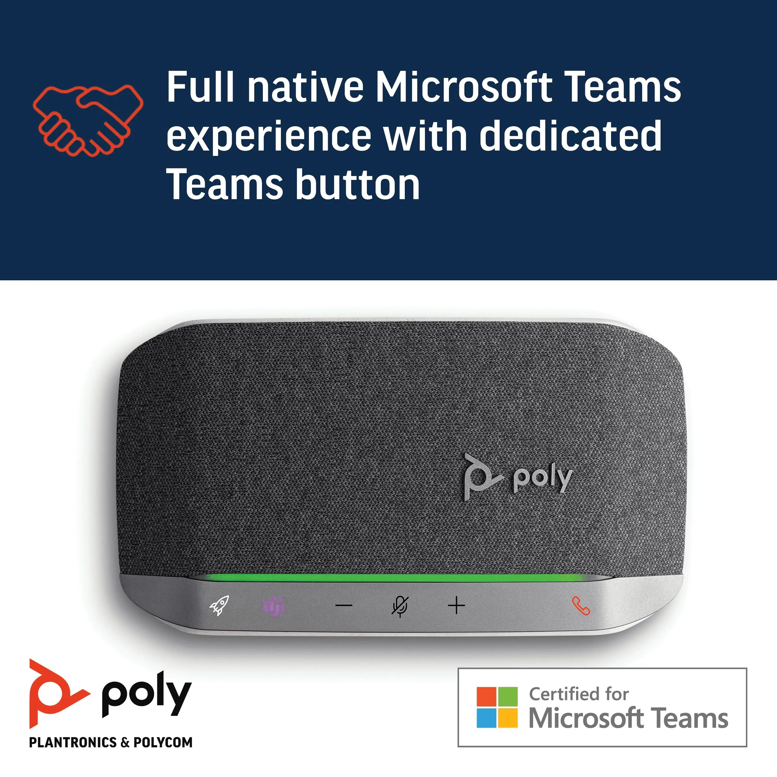 Poly Sync 20+ USB-A Bluetooth Smart Speakerphone With BT600 Bluetooth Adapter For Microsoft Teams