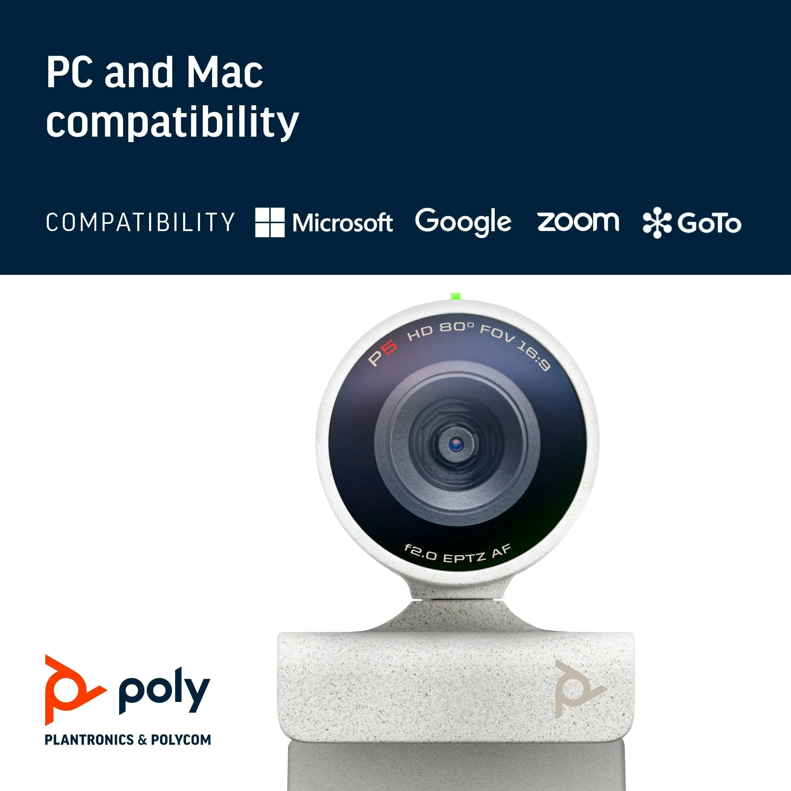 Poly Studio P5 Webcam Kit with Sync 20+ MS Teams USB-A BT600 Adapter Smart Speakerphone Bundle