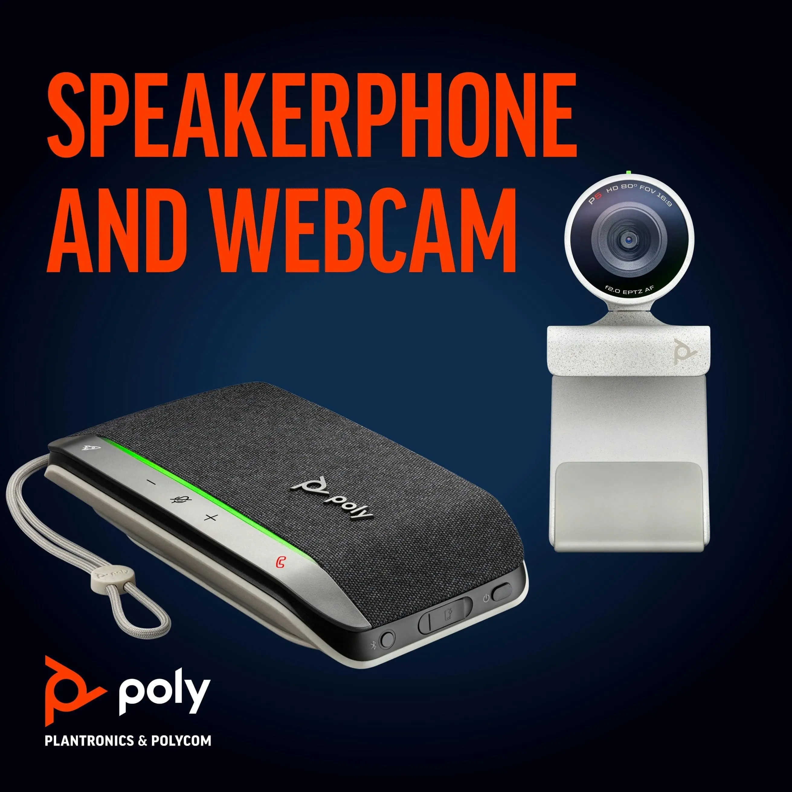 Poly Studio P5 Webcam Kit with Sync 20+ MS Teams USB-A BT600 Adapter Smart Speakerphone Bundle