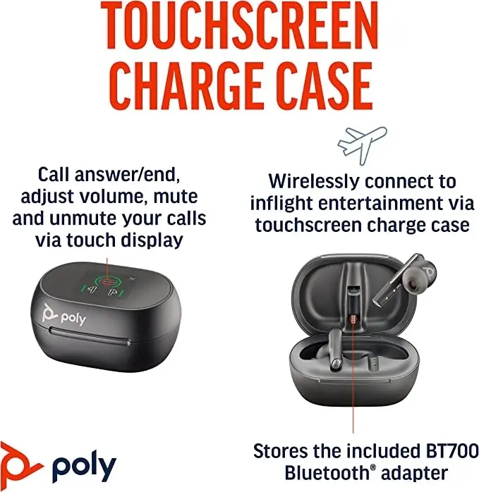 Poly Voyager Free 60+ UC Wireless Earbuds for Mobile Phones - Black