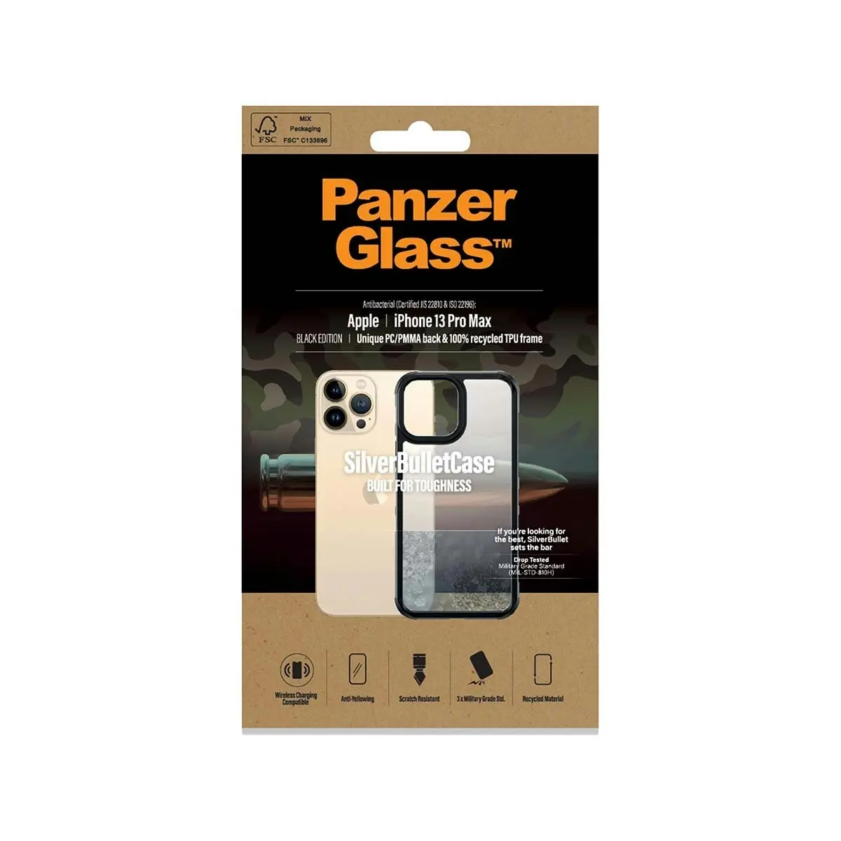 PanzerGlass SilverBullet ClearCase for iPhone 13 Pro Max - Black AB