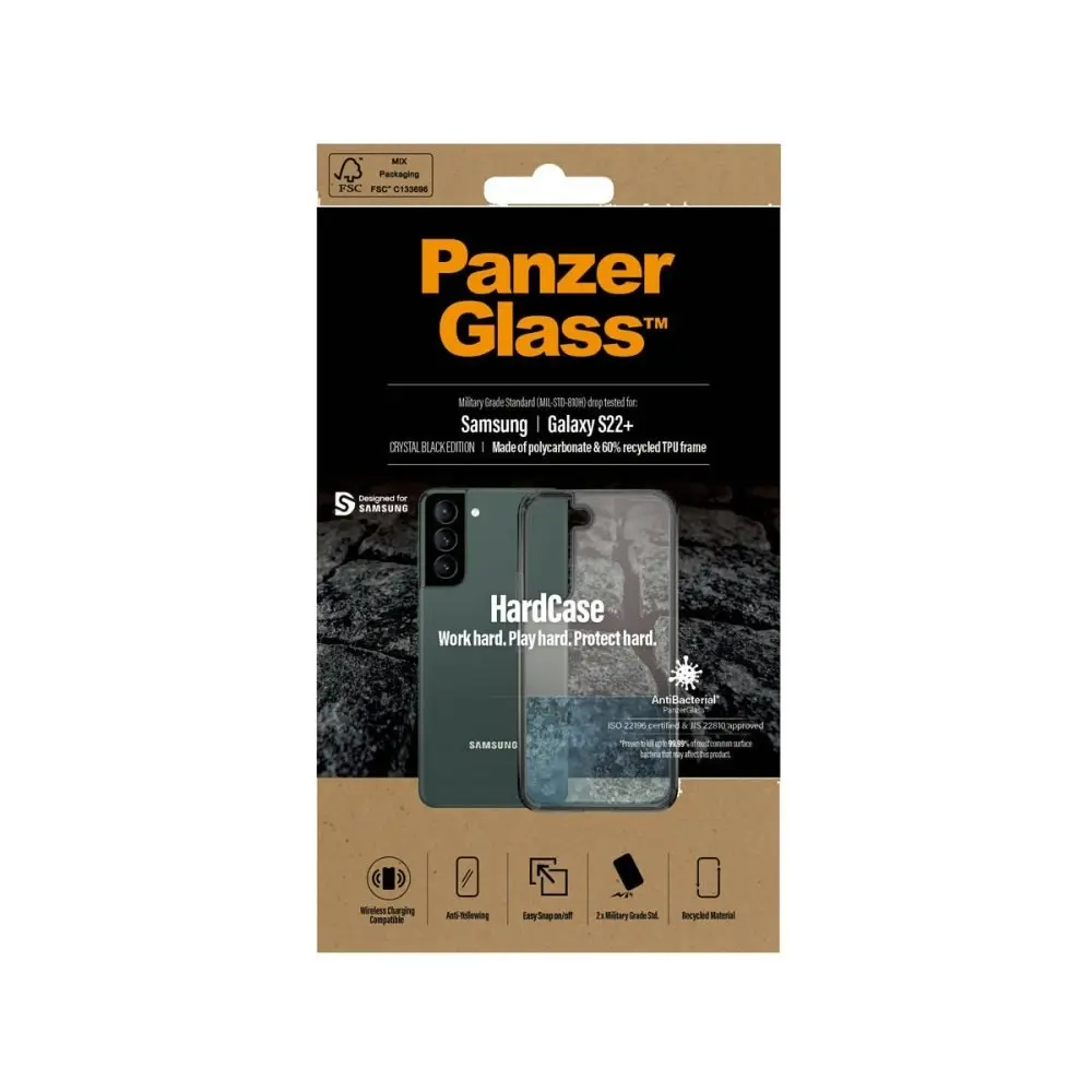 PanzerGlass Hard Case Antibacterial Phone Case for Samsung GS22+ - Clear