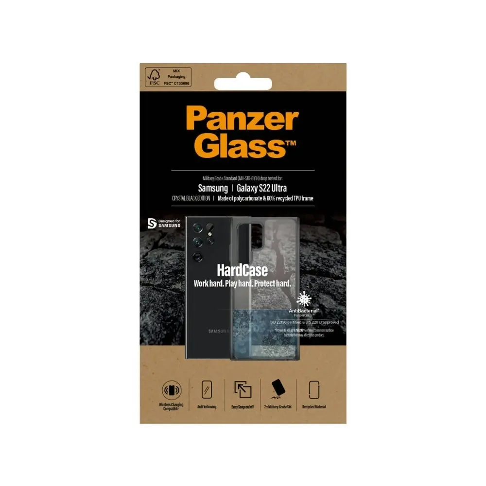 PanzerGlass HardCase Antibacterial Phone Case for Samsung GS22 Ultra - Clear