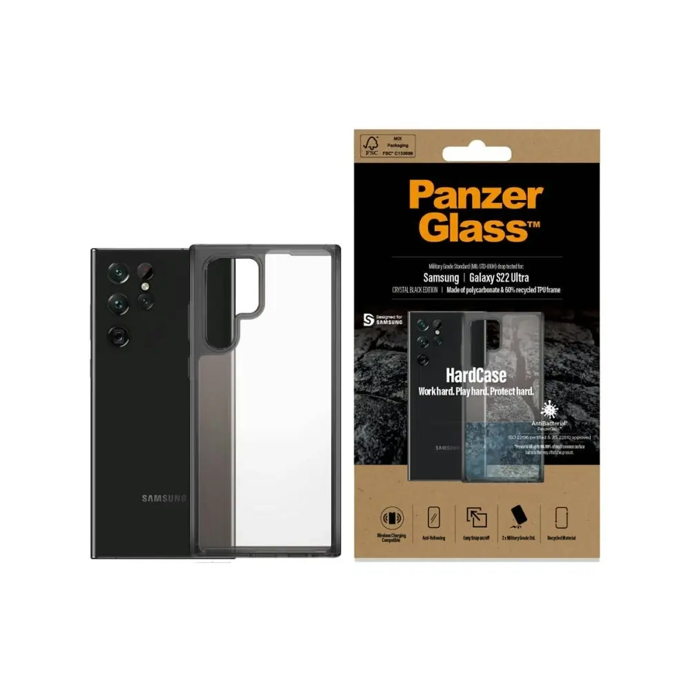 PanzerGlass HardCase Antibacterial Phone Case for Samsung GS22 Ultra - Clear