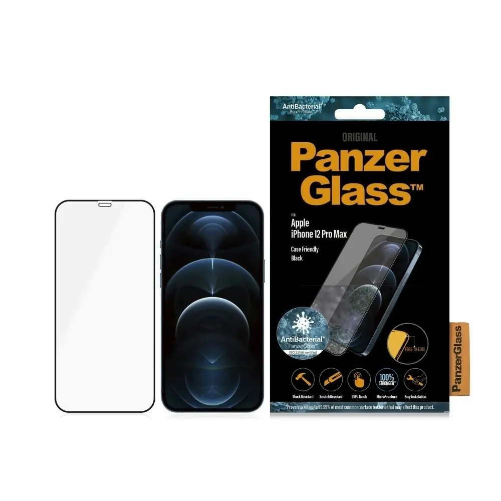 PanzerGlass Edge to Edge Screen Protector for iPhone 12 Pro Max - Black