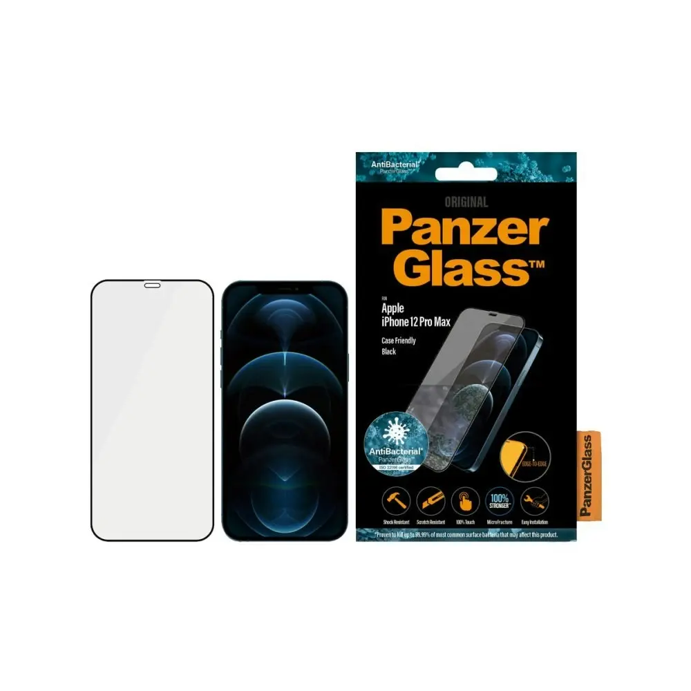 PanzerGlass Edge to Edge Screen Protector for iPhone 12 Pro Max - Black