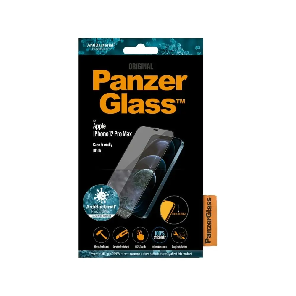 PanzerGlass Edge to Edge Screen Protector for iPhone 12 Pro Max - Black