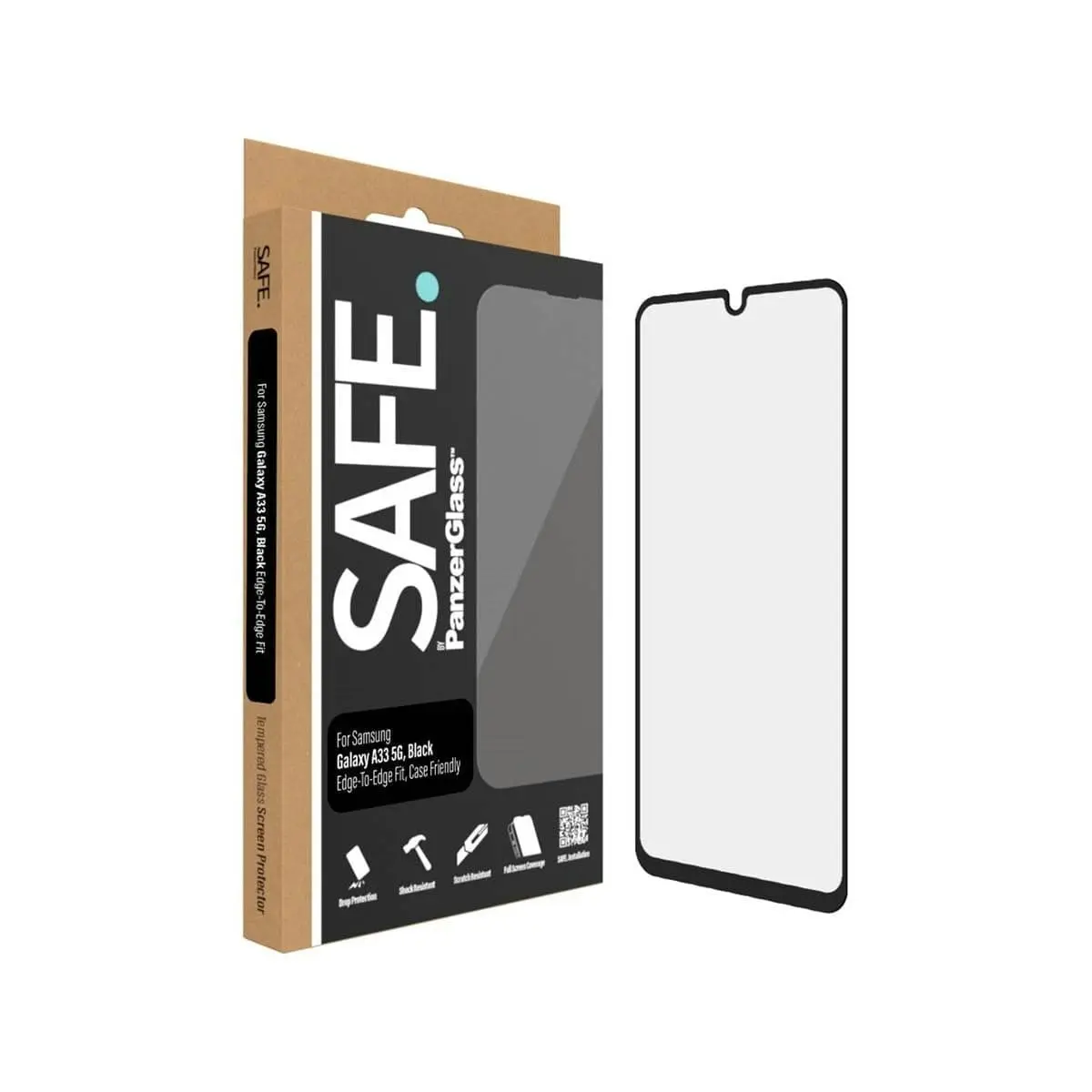 SAFE by Panzer Edge to Edge Screen Protector for Samsung A33 5G - Black