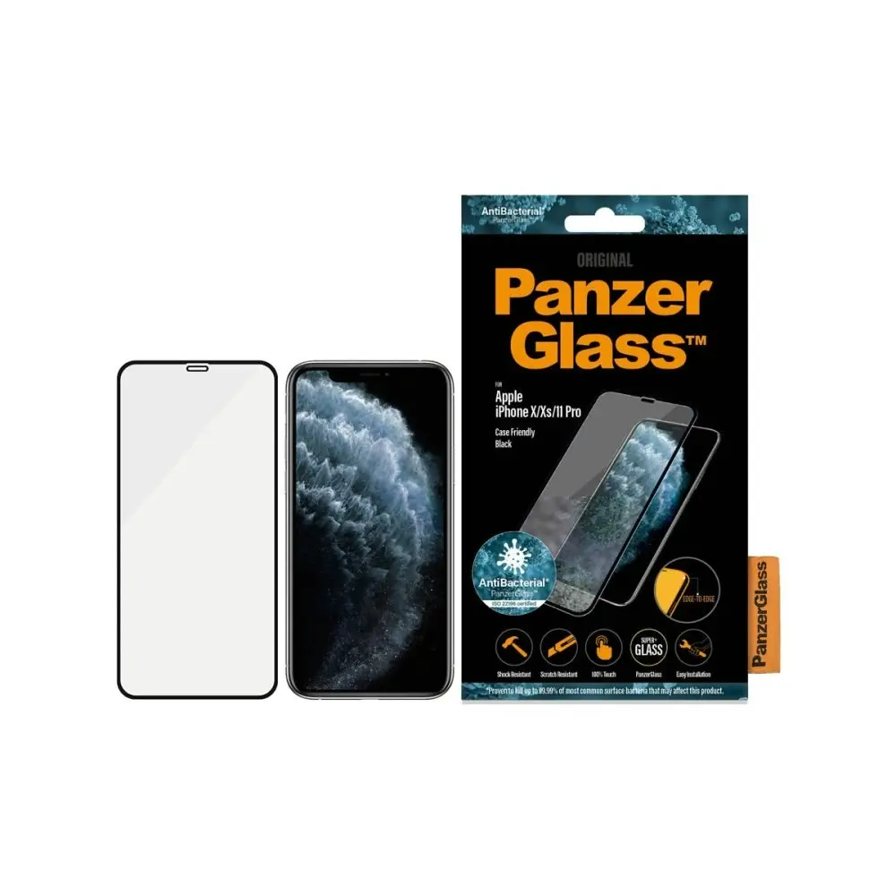 PanzerGlass Edge to Edge Screen Protector for iPhone Xs/X/11 Pro - Black