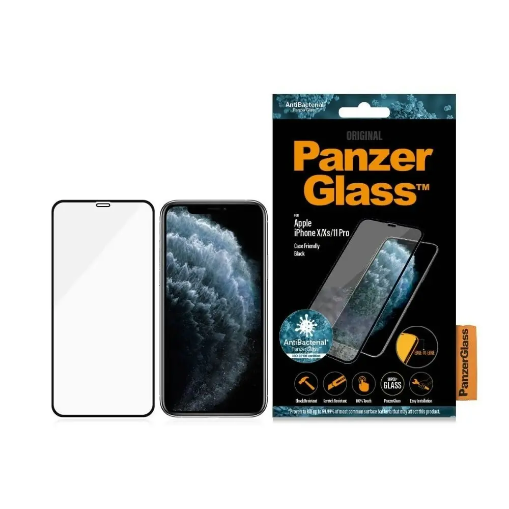 PanzerGlass Edge to Edge Screen Protector for iPhone Xs/X/11 Pro - Black