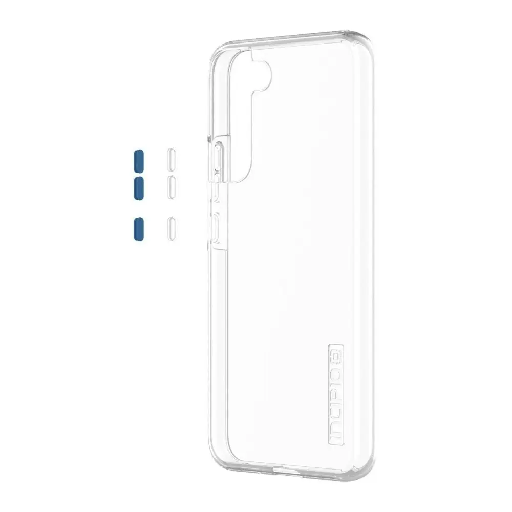 Incipio DualPro Classic+ for Samsung Galaxy S22+ - Clear with Clear & Alantic Blue Buttons