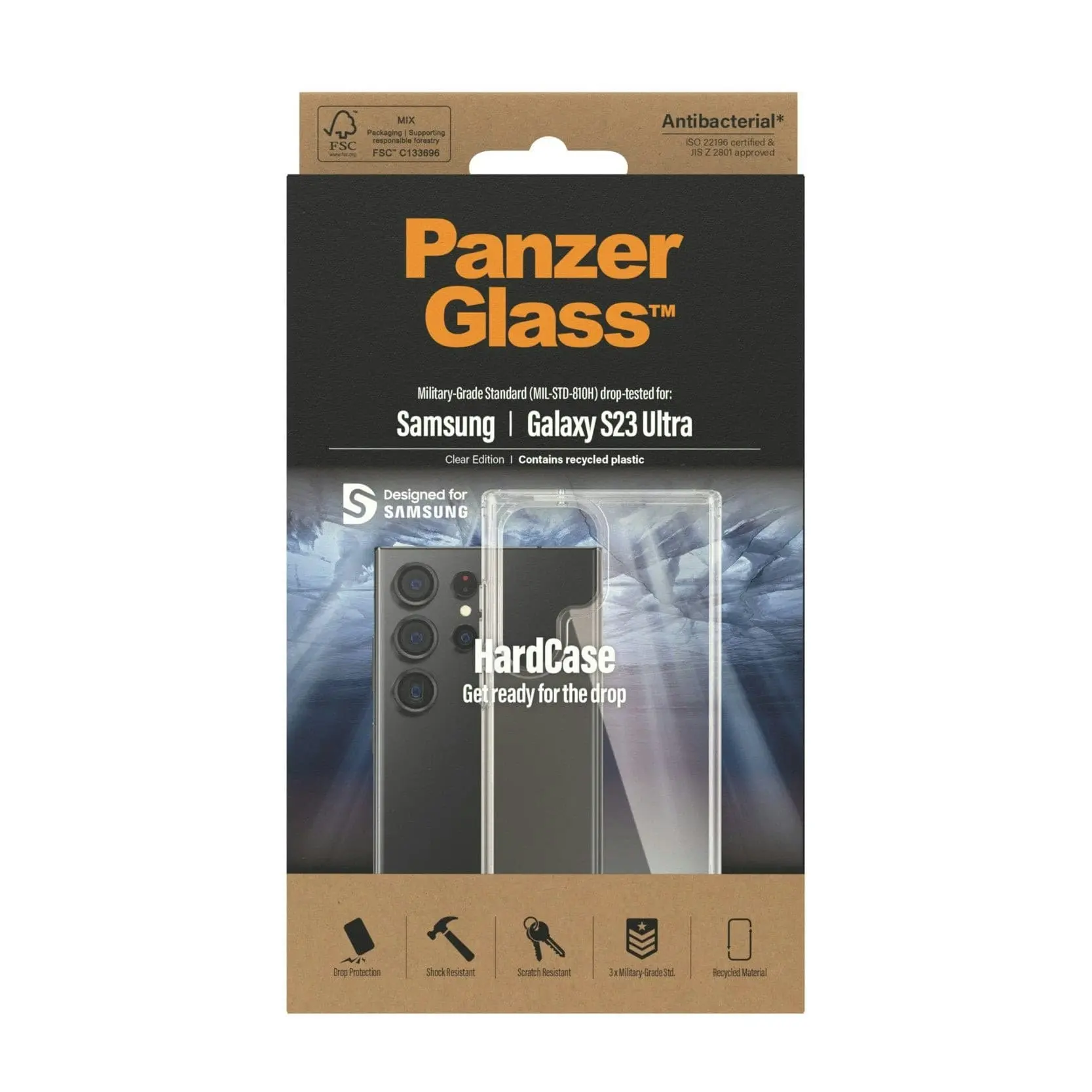 PanzerGlass(TM) HardCase Phone Case for Samsung Galaxy S23 Ultra | Transparent