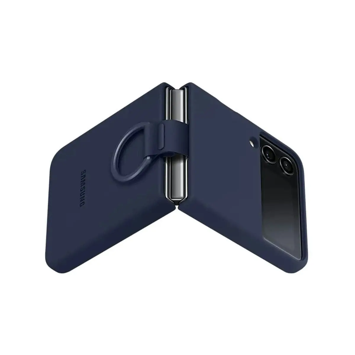 Samsung Silicone Cover with Ring for Galaxy Z Flip4 - Navy