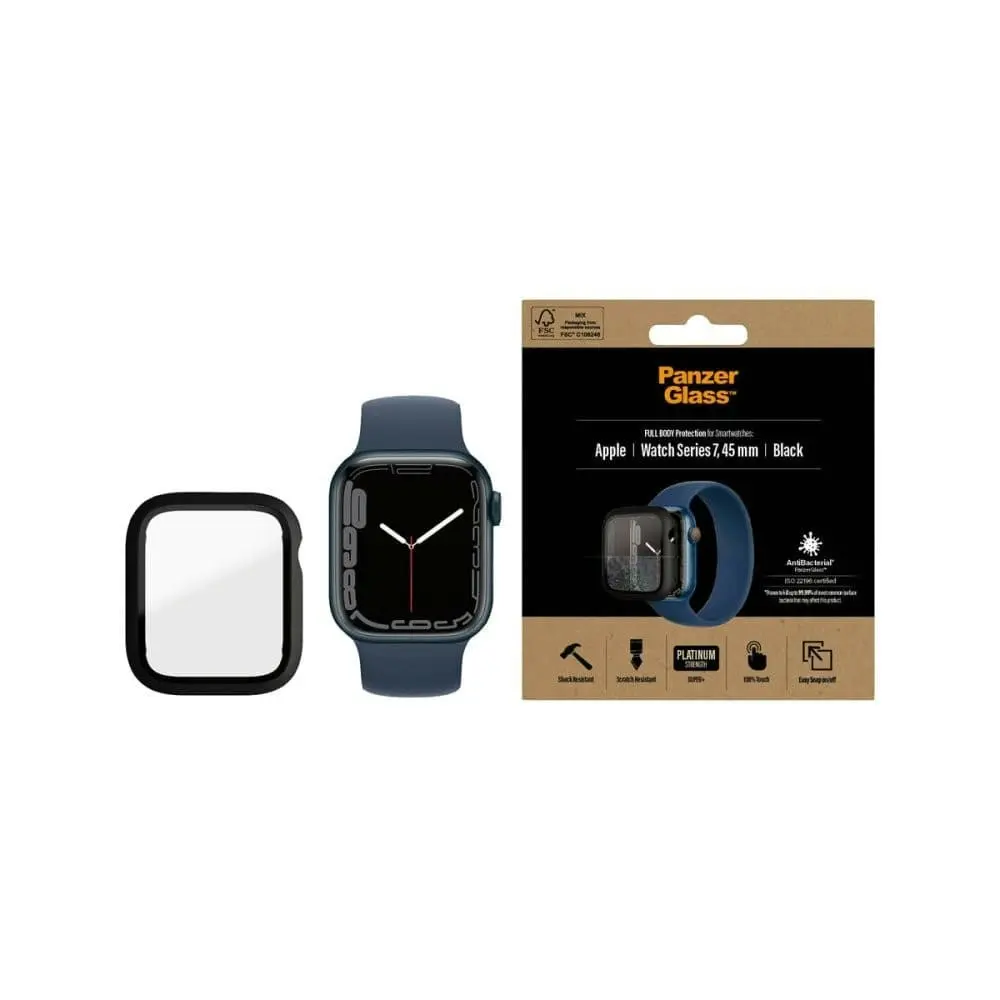 PanzerGlass Full Body Screen Protector for Apple Watch 7/8/9 (45mm) - Black