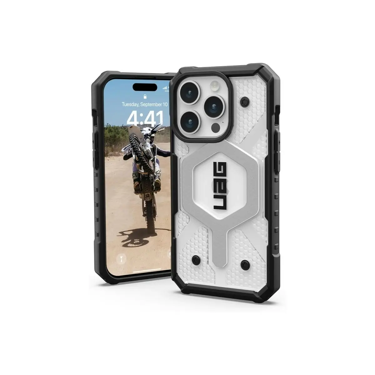 UAG Pathfinder Clear MagSafe Phone Case for iPhone 15 Pro