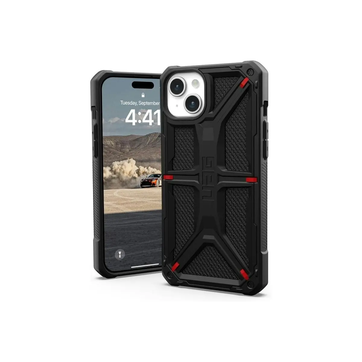 UAG Monarch Kevlar Phone Case for iPhone 15 Plus - Black