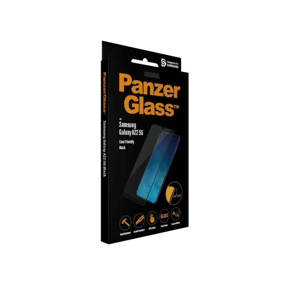 PanzerGlass Edge to Edge Screen Protector for Samsung Galaxy A22 5G - Black