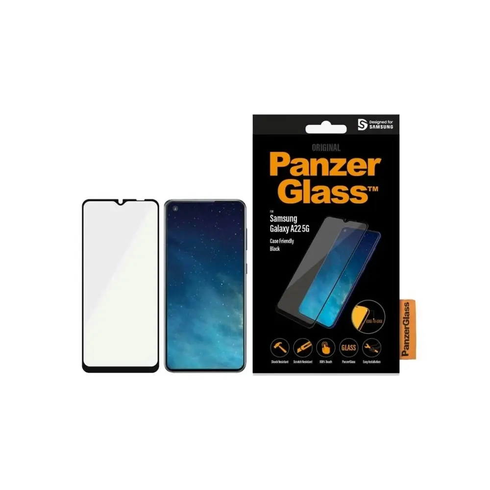 PanzerGlass Edge to Edge Screen Protector for Samsung Galaxy A22 5G - Black