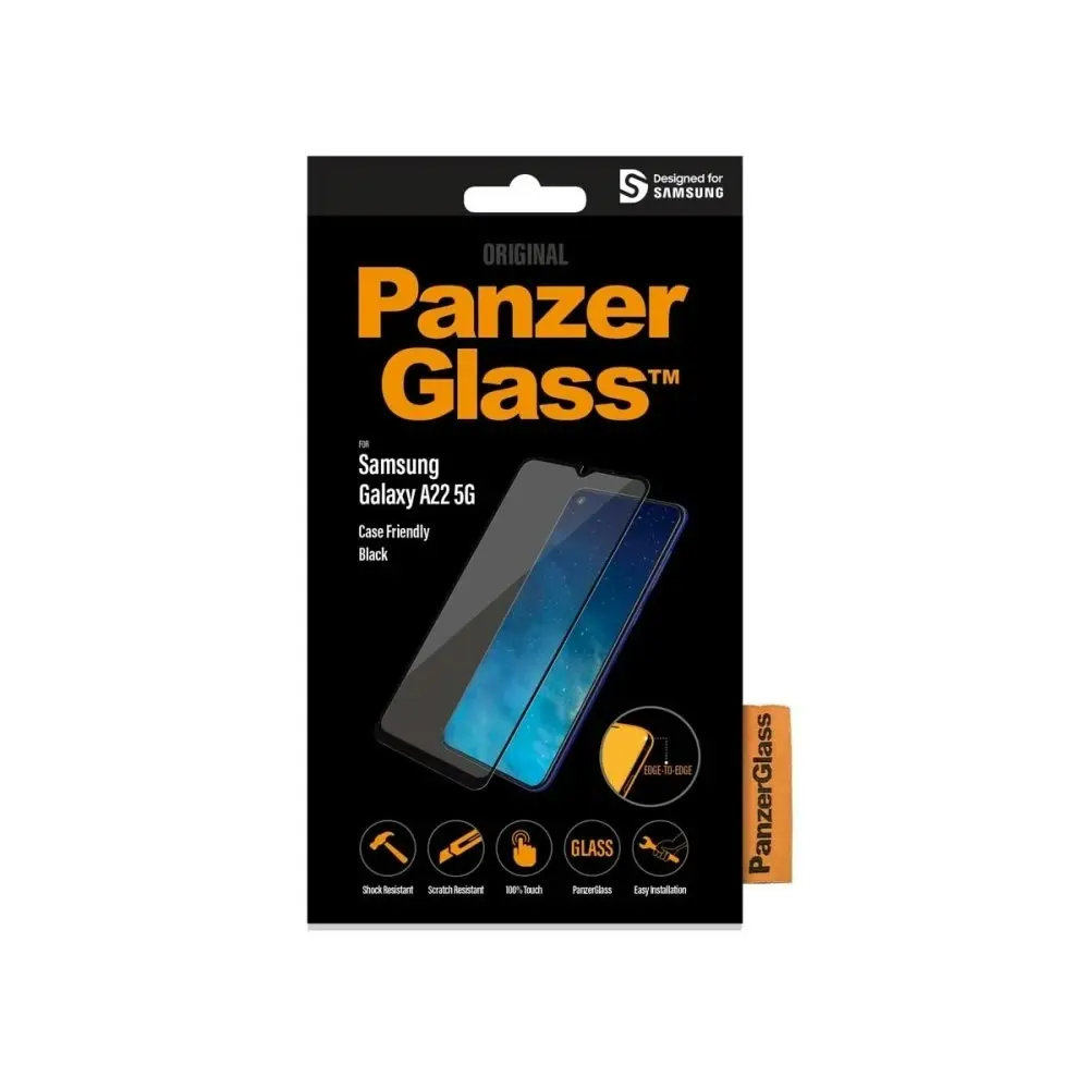 PanzerGlass Edge to Edge Screen Protector for Samsung Galaxy A22 5G - Black