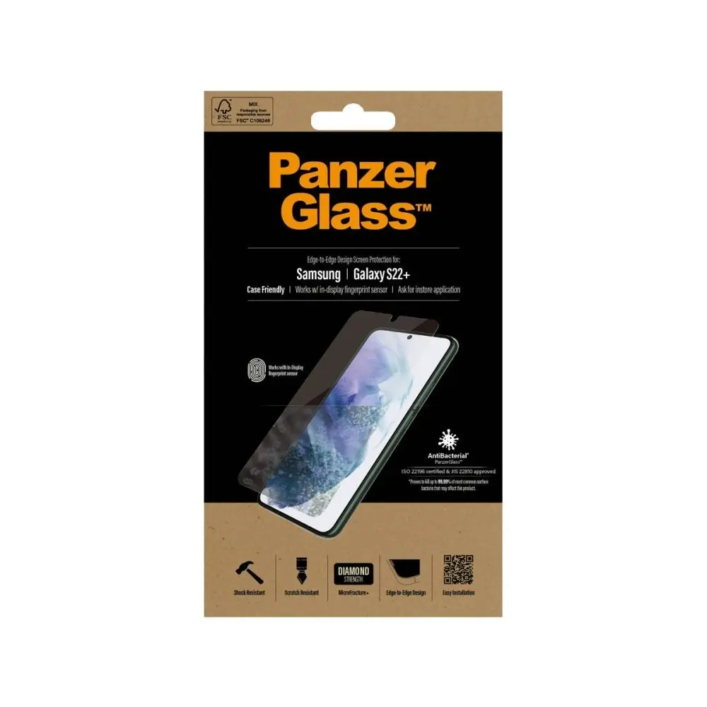 PanzerGlass Edge to Edge Screen Protector for Samsung GS22+ - Black