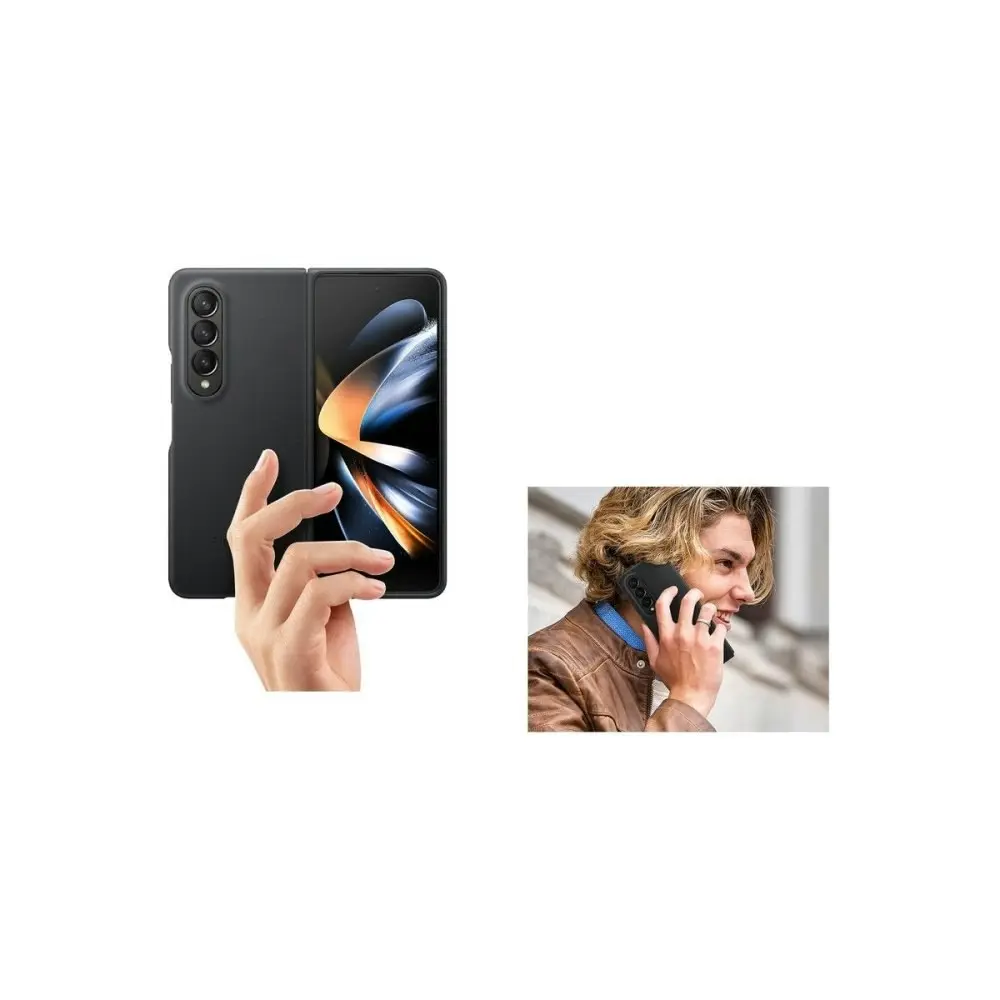 Samsung Leather Phone Cover for Galaxy Z Fold4 - Black