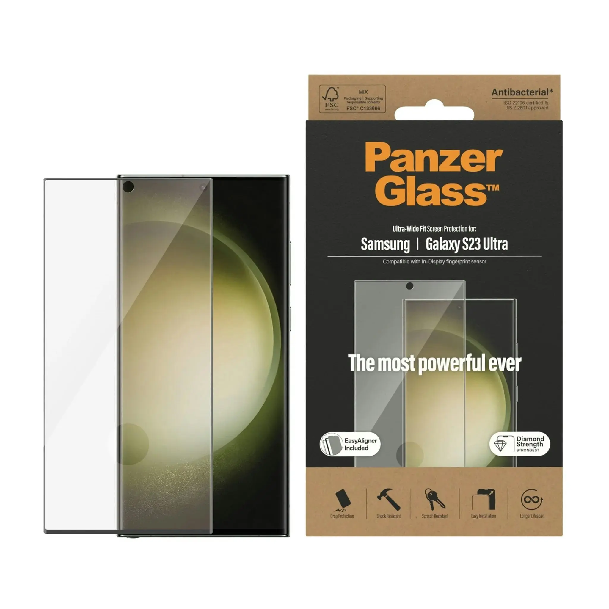 PanzerGlass UltraWide Fit with Aligner Screen Protector for Samsung GS23 Ultra