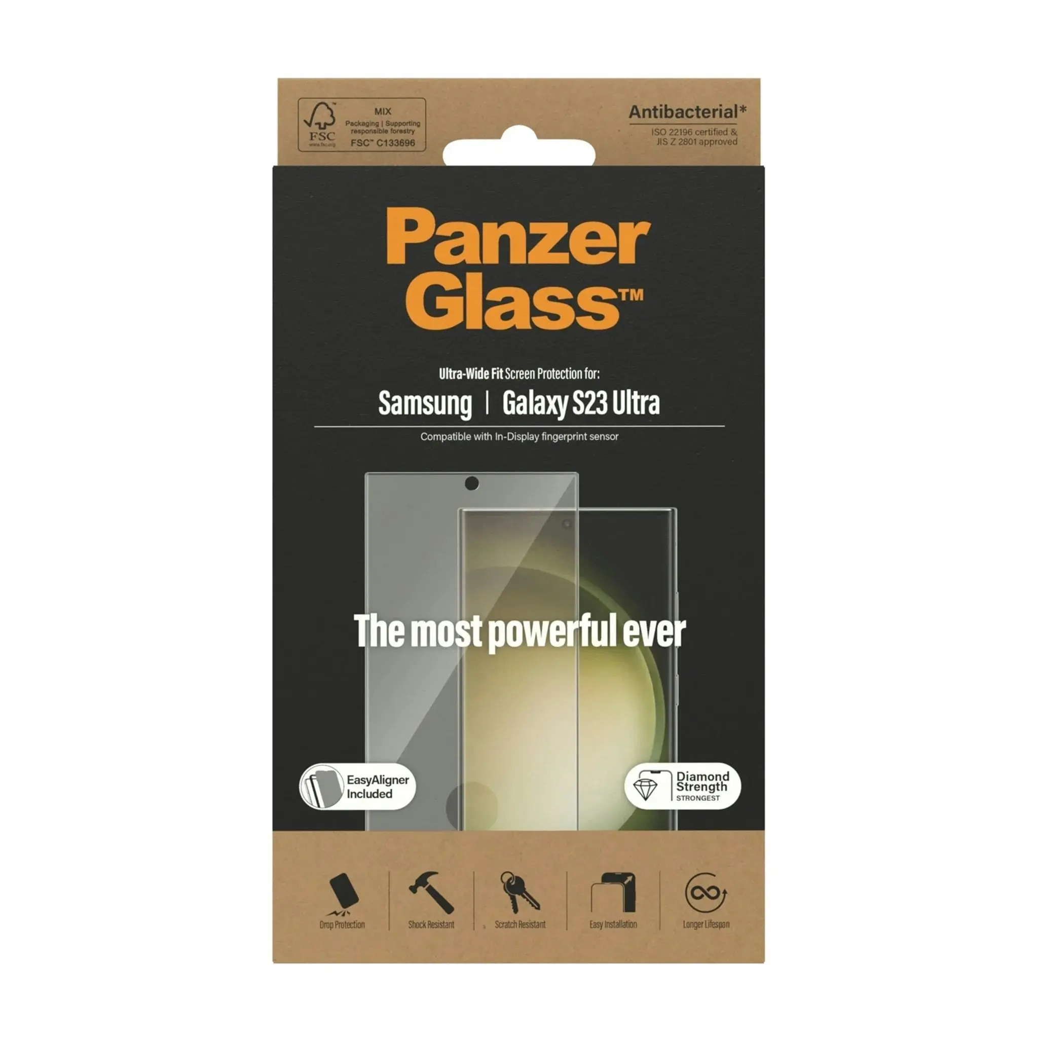 PanzerGlass UltraWide Fit with Aligner Screen Protector for Samsung GS23 Ultra