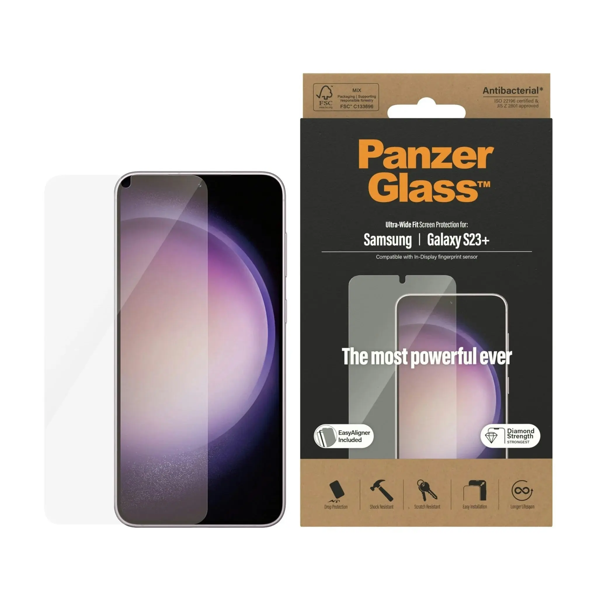 PanzerGlass UltraWide Fit with Aligner Screen Protector for Samsung GS23+