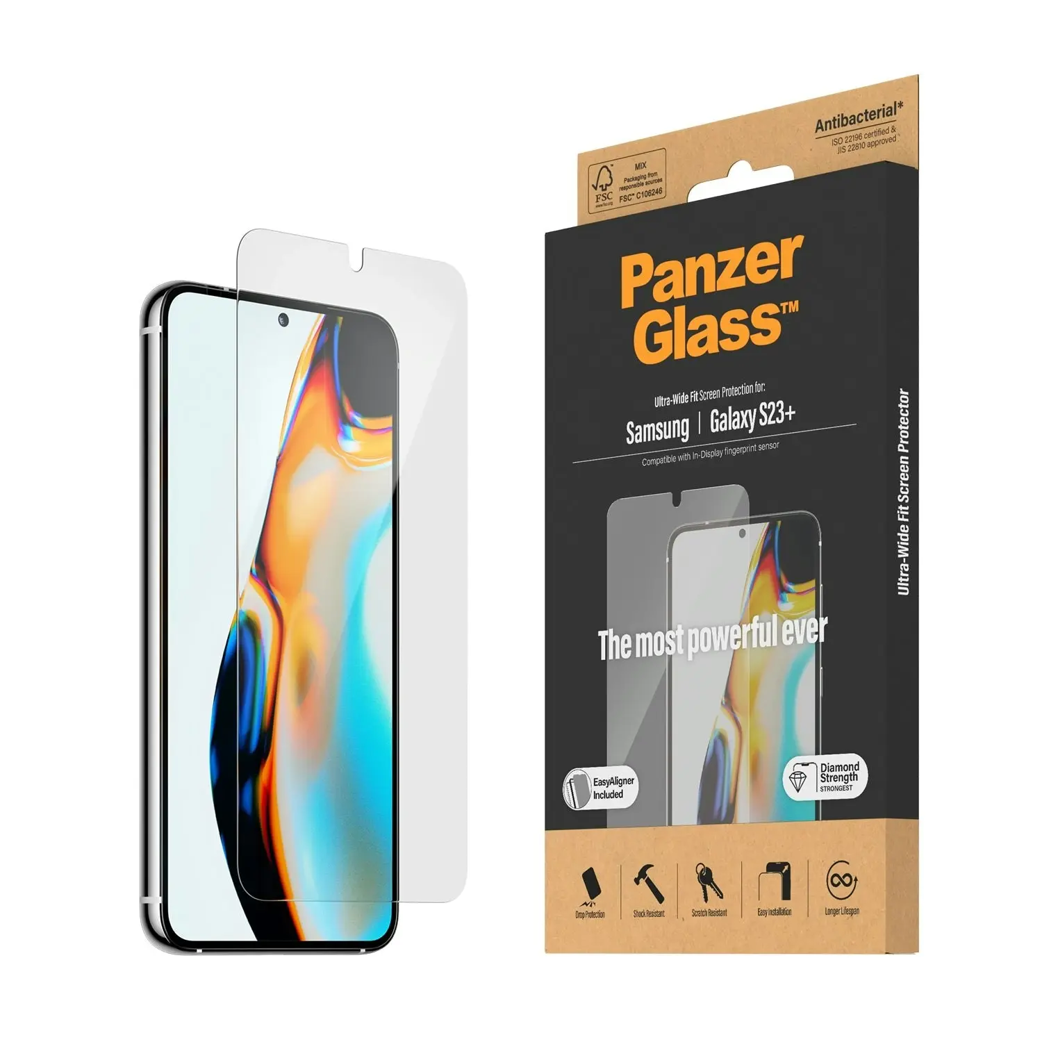 PanzerGlass UltraWide Fit with Aligner Screen Protector for Samsung GS23+