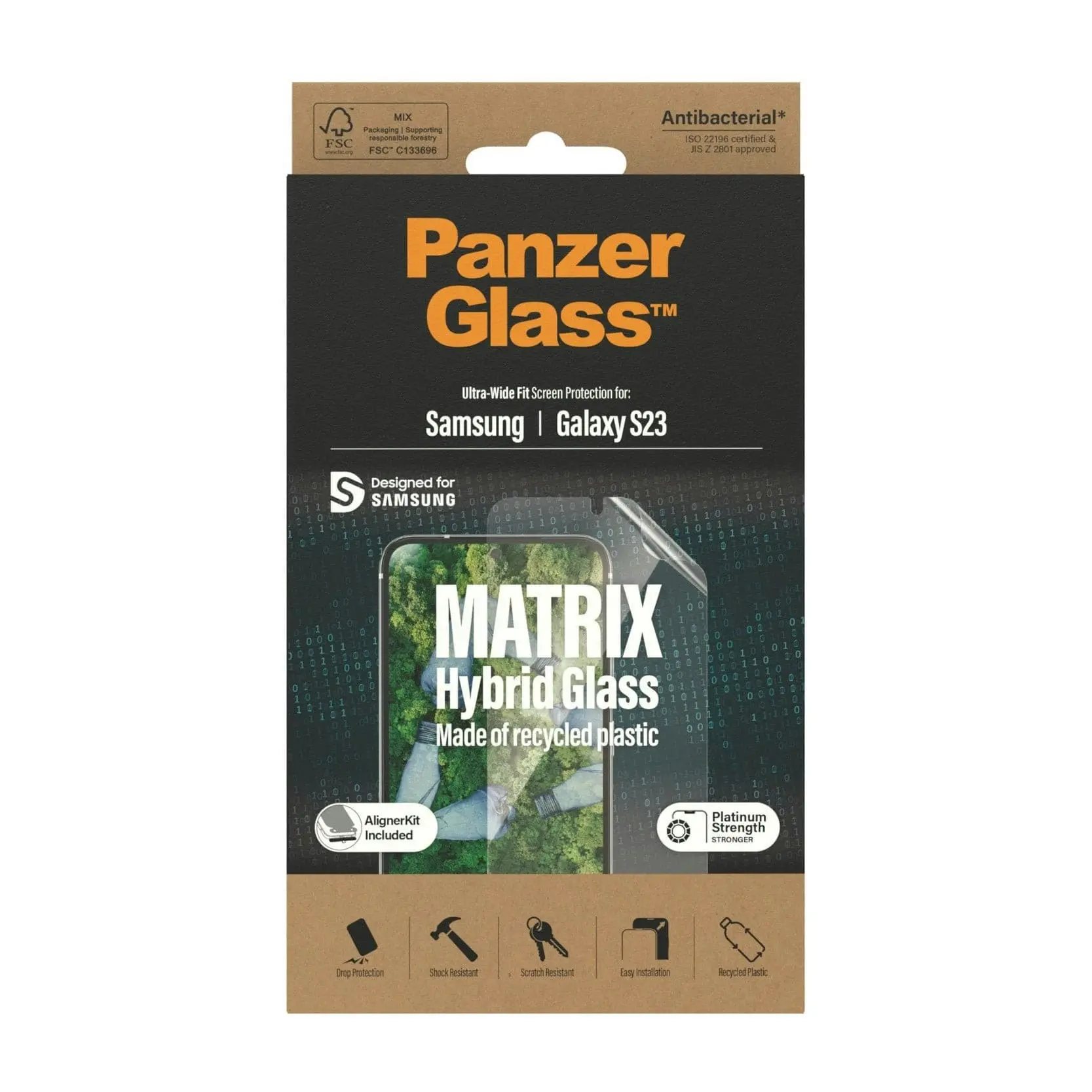 PanzerGlass Matrix Hybrid Glass with Aligner Screen Protector for Samsung GS23