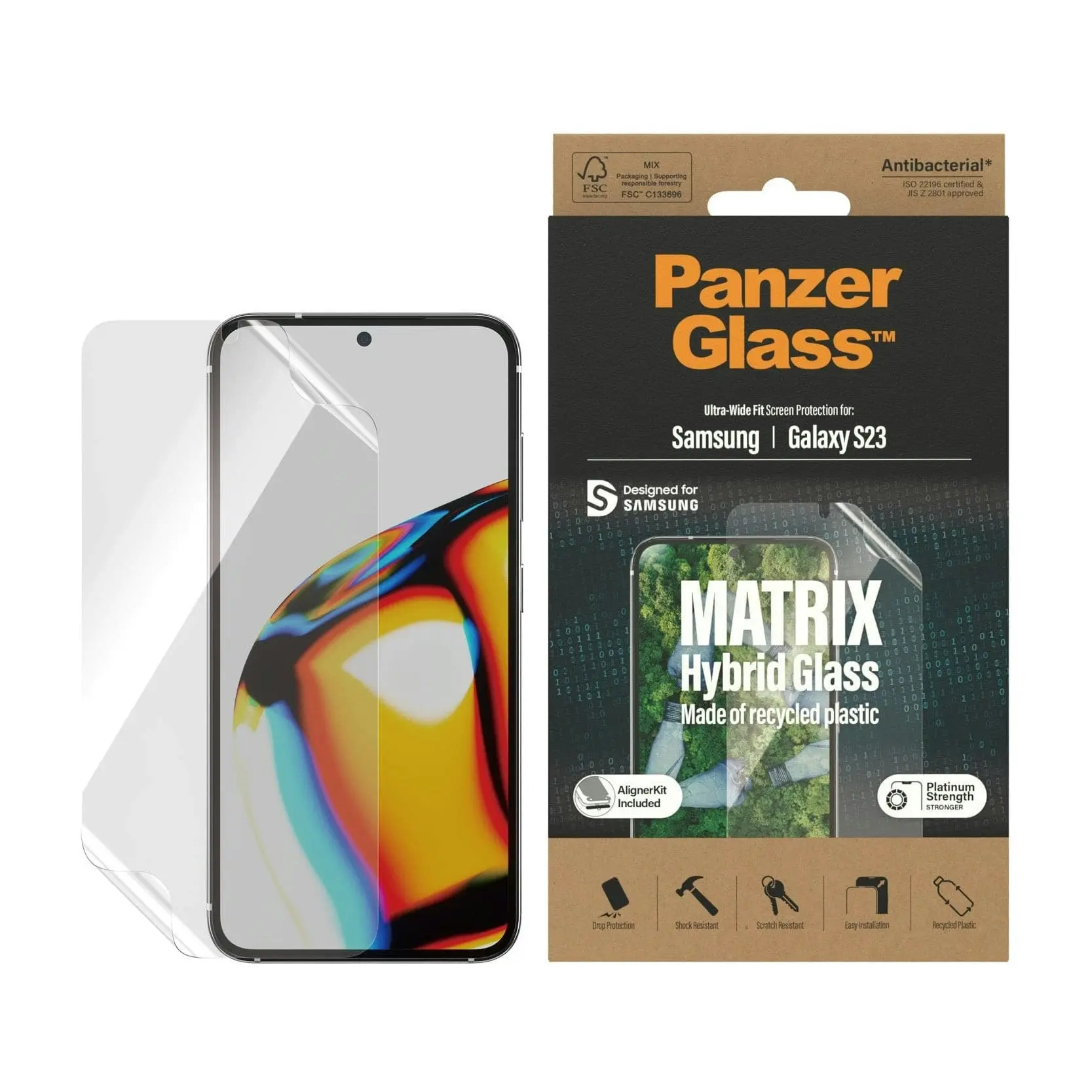 PanzerGlass Matrix Hybrid Glass with Aligner Screen Protector for Samsung GS23