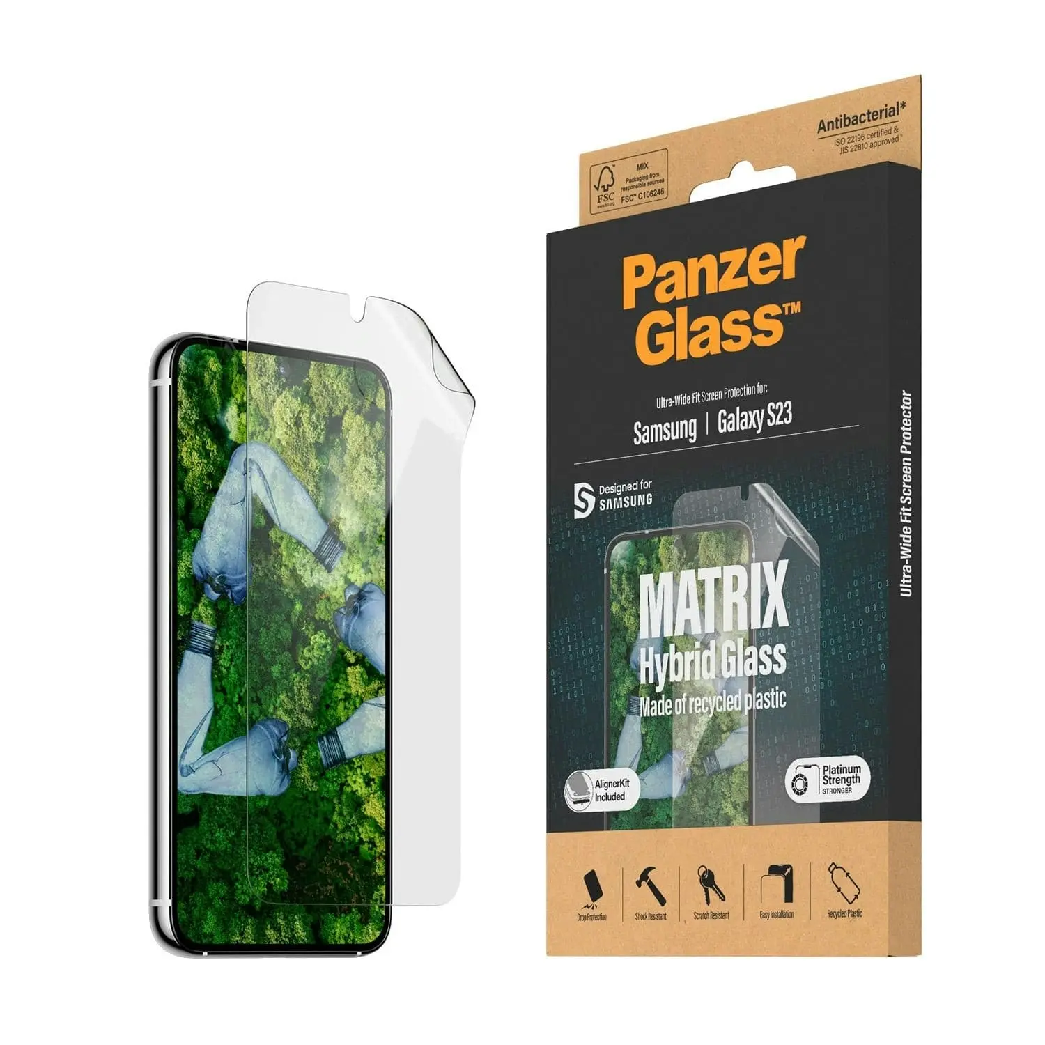 PanzerGlass Matrix Hybrid Glass with Aligner Screen Protector for Samsung GS23