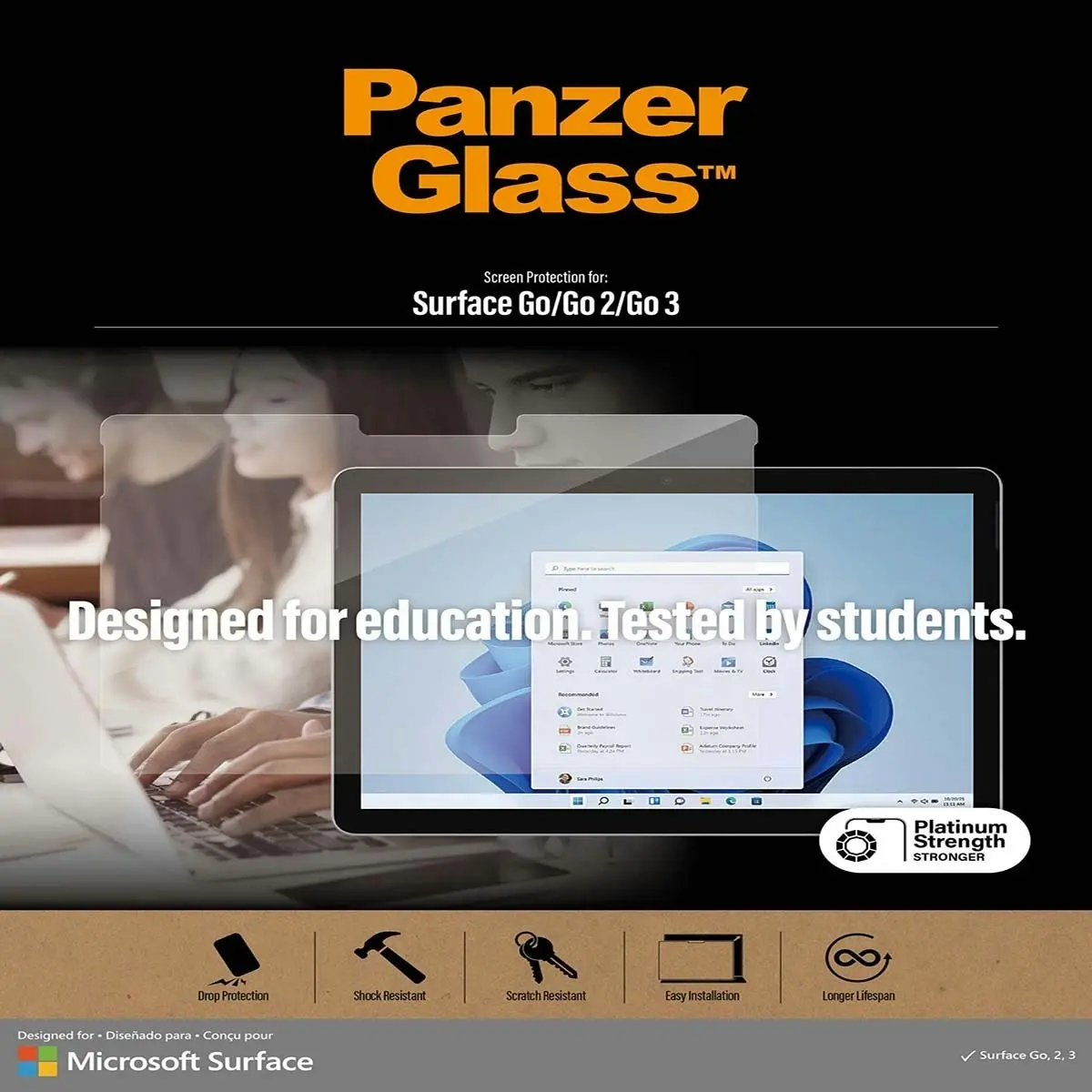 PanzerGlass Edge to Edge Screen Protector for Surface Go 1/2/3/4