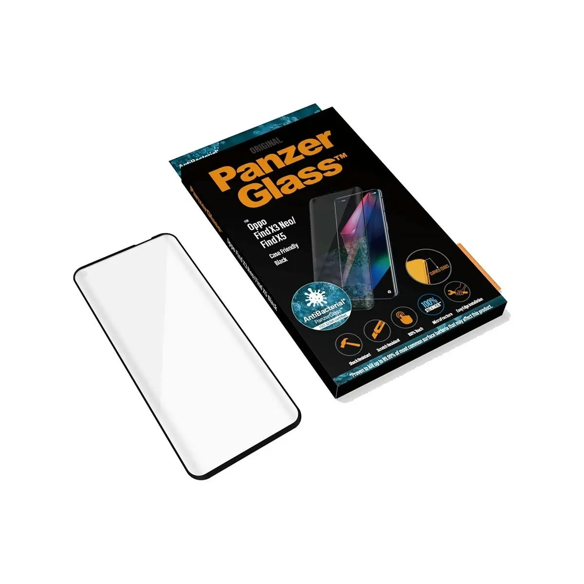 PanzerGlass Edge to Edge Screen Protector for Oppo Find X5/X3 Neo - Black