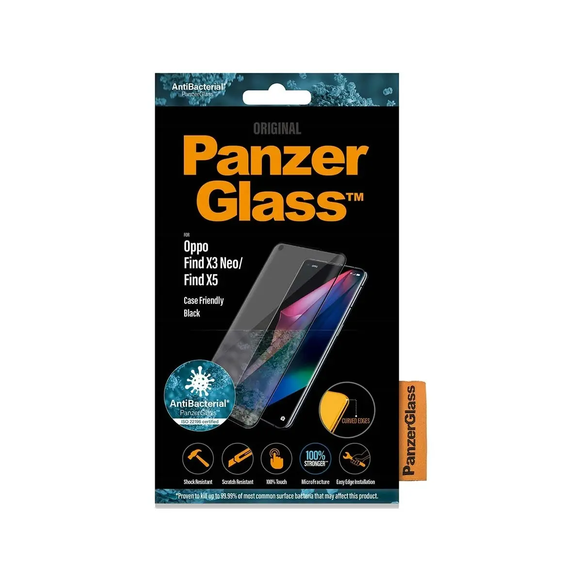 PanzerGlass Edge to Edge Screen Protector for Oppo Find X5/X3 Neo - Black