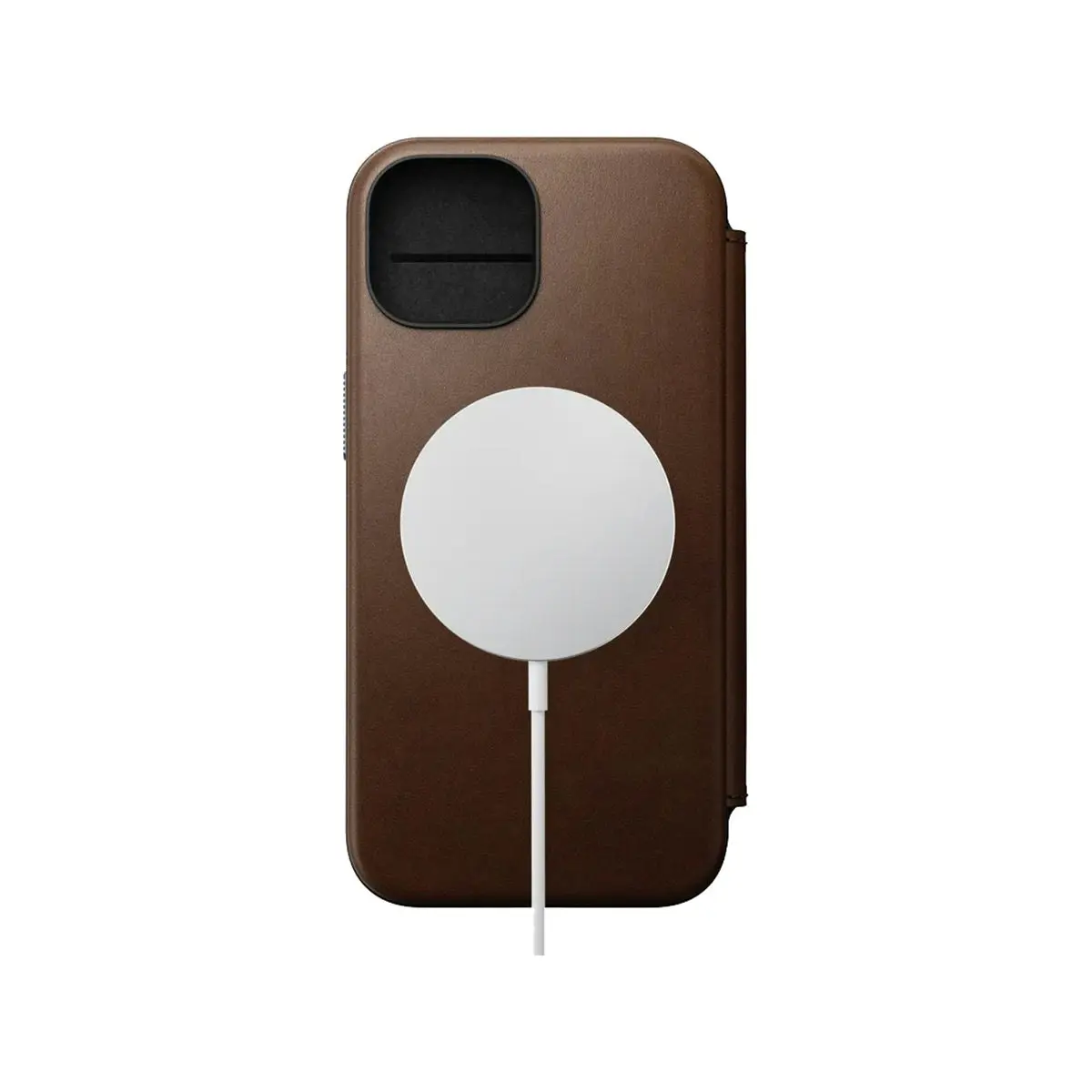 Nomad Leather Folio Case for iPhone 15 - Brown