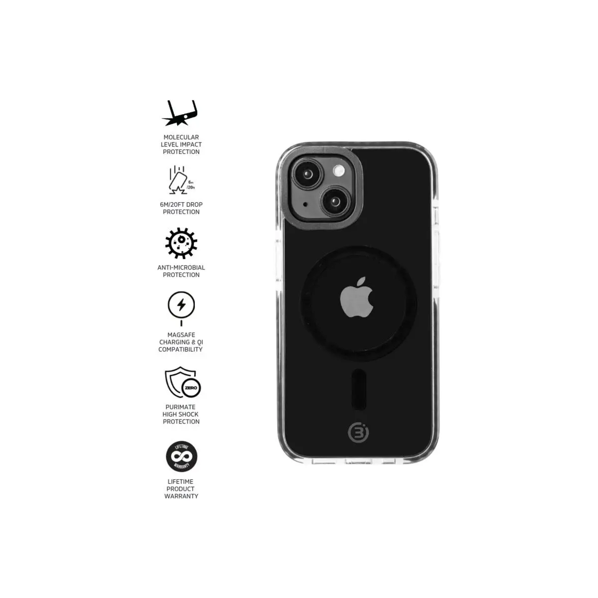 Impact Zero(R) Clear - Apple iPhone 15 - Clear/Black