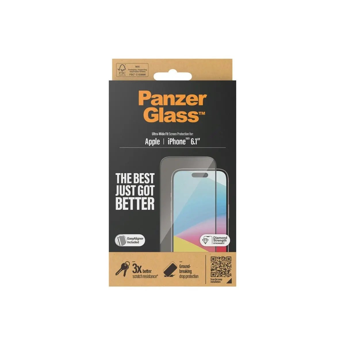 PanzerGlass UltraWide Fit Screen Protector for iPhone 15