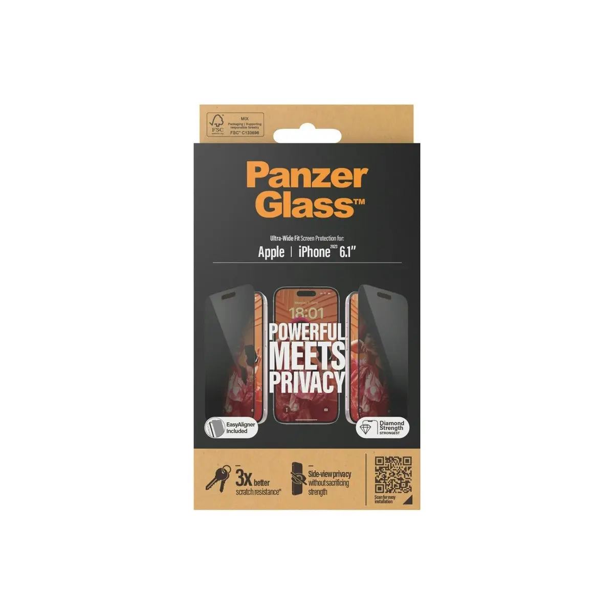 PanzerGlass Privacy Screen Protector for iPhone 15