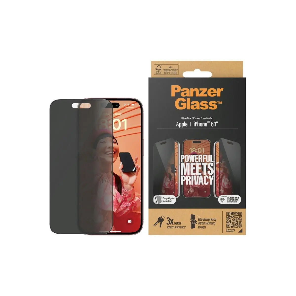 PanzerGlass Privacy Screen Protector for iPhone 15