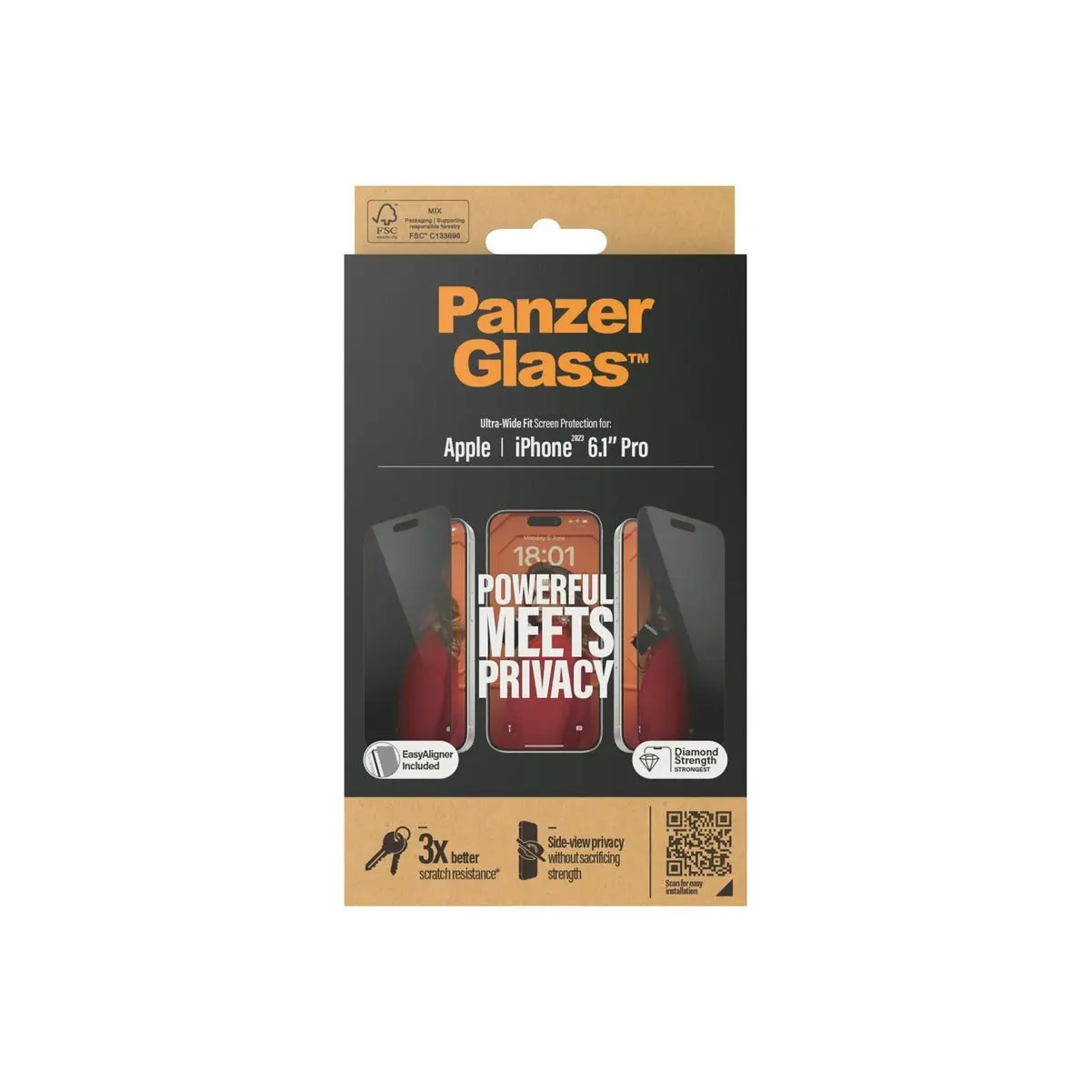 PanzerGlass Privacy Screen Protector for iPhone 15 Pro